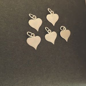 925 silver 5 heart charms new plus gift